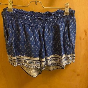 Blue printed shorts